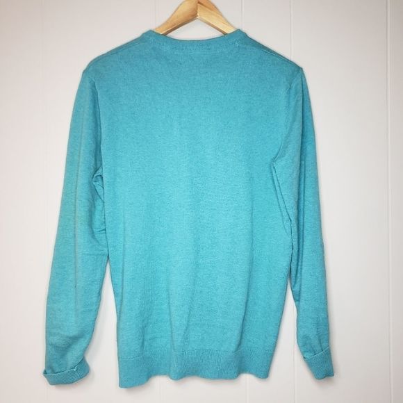 𝅺miller & Monroe Teal Turquoise Blue Long Sleeve Sweater Small - Picture 4 of 5